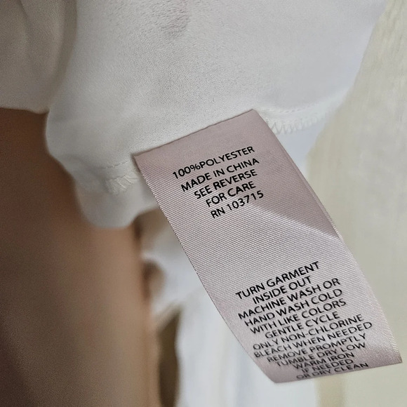 Nanette Lepore Cannoli Cream Chiffon Button Down Blouse Size Women's Medium NEW - Picture 13 of 14